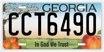 GA license plate CCT6490