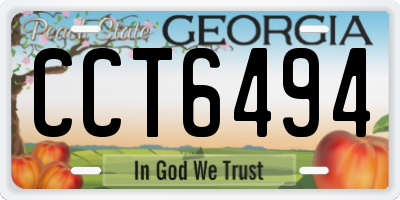 GA license plate CCT6494