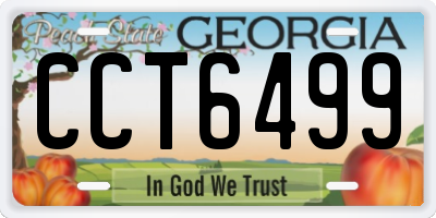 GA license plate CCT6499