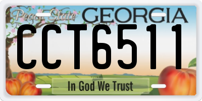 GA license plate CCT6511