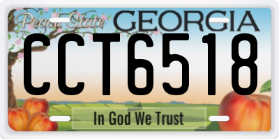 GA license plate CCT6518