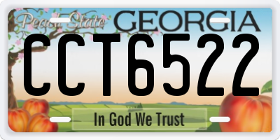 GA license plate CCT6522