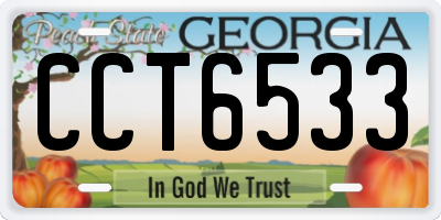 GA license plate CCT6533
