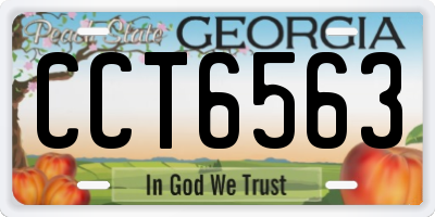 GA license plate CCT6563