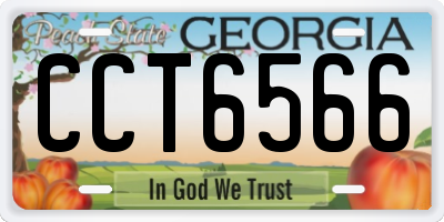 GA license plate CCT6566