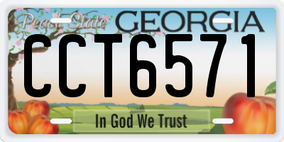 GA license plate CCT6571