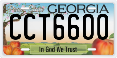 GA license plate CCT6600