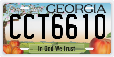 GA license plate CCT6610