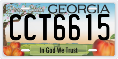 GA license plate CCT6615