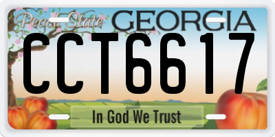 GA license plate CCT6617