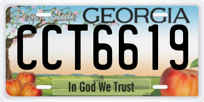 GA license plate CCT6619
