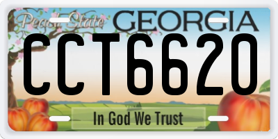 GA license plate CCT6620