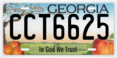 GA license plate CCT6625