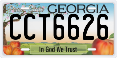 GA license plate CCT6626