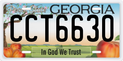 GA license plate CCT6630