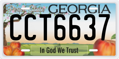 GA license plate CCT6637