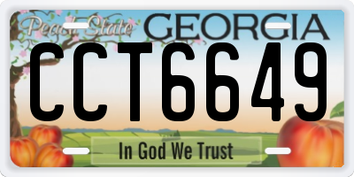 GA license plate CCT6649