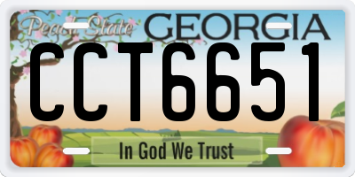 GA license plate CCT6651
