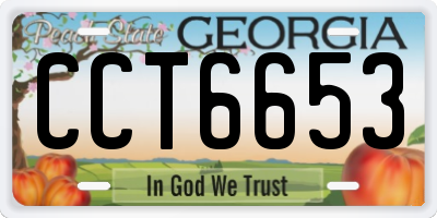 GA license plate CCT6653