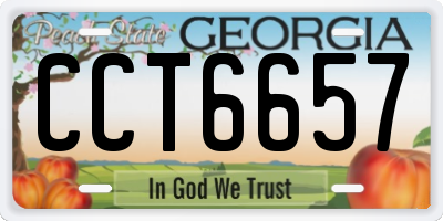 GA license plate CCT6657