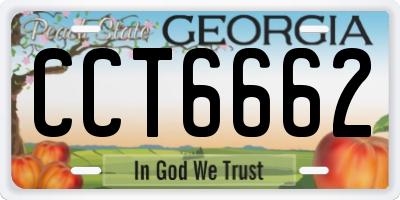 GA license plate CCT6662