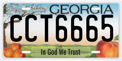 GA license plate CCT6665