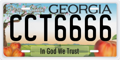 GA license plate CCT6666
