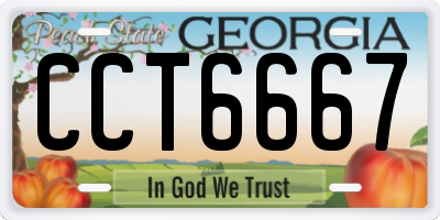 GA license plate CCT6667