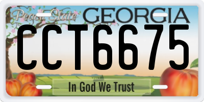 GA license plate CCT6675