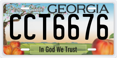 GA license plate CCT6676