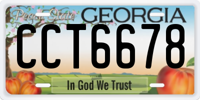 GA license plate CCT6678