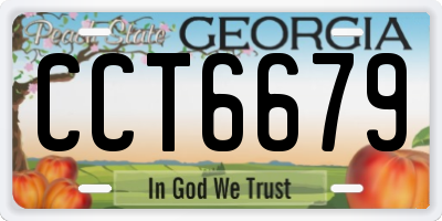GA license plate CCT6679