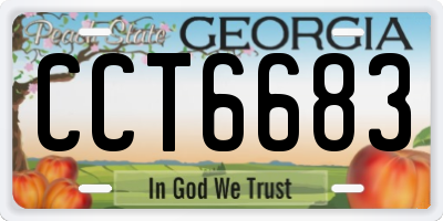 GA license plate CCT6683