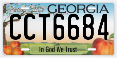 GA license plate CCT6684