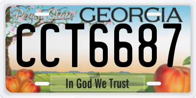 GA license plate CCT6687