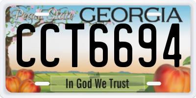 GA license plate CCT6694