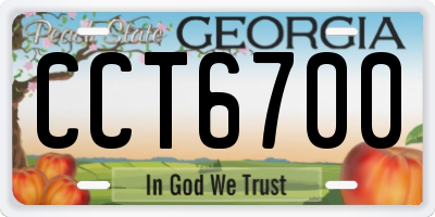 GA license plate CCT6700