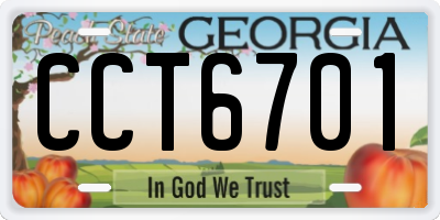 GA license plate CCT6701