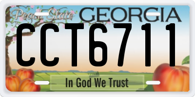 GA license plate CCT6711