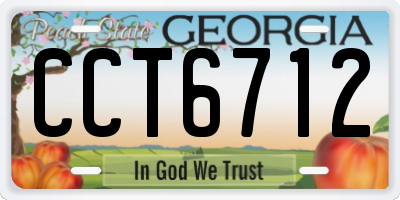 GA license plate CCT6712