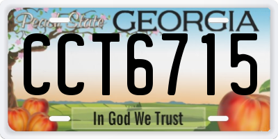 GA license plate CCT6715