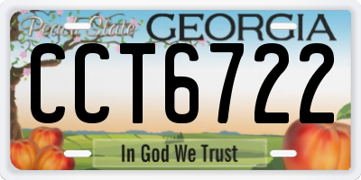 GA license plate CCT6722