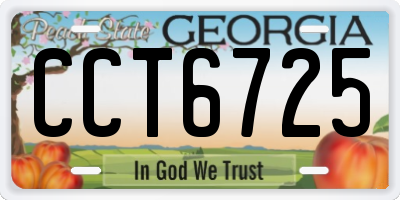 GA license plate CCT6725