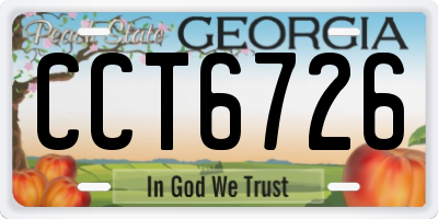 GA license plate CCT6726