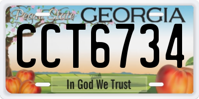 GA license plate CCT6734