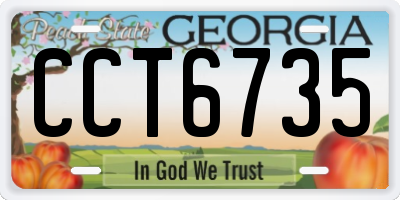 GA license plate CCT6735