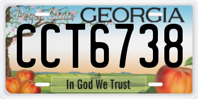 GA license plate CCT6738