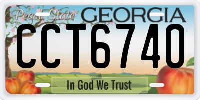 GA license plate CCT6740