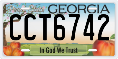 GA license plate CCT6742