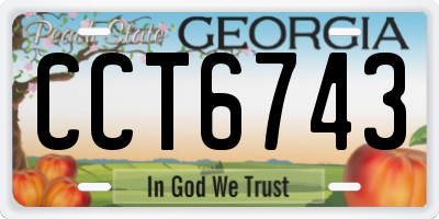 GA license plate CCT6743